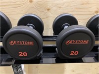 20lb Pair of New Keystone Urethane Dumbells