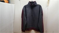 NEW Adult Size M 1/4 Zip Pullover Grey-Burgandy