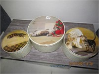 3 Cat Tins 6,7and 8"