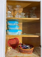 Stemware Glasses, Storage Containers, Basket etc