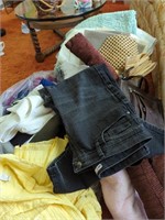 Assortment of lady's clothing, linens and more