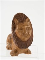 Folk Art Carved Wooden Lion
