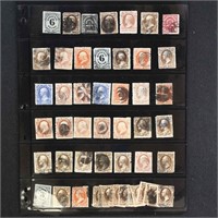 US Stamps 50 Used Officials on Vario page, mixed c