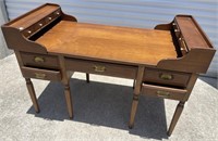 Vintage wood desk with drawers 26” wide 54” long