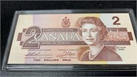Uncirculated 1986 Canada 2 Dollar Bill