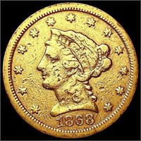 1868-S $2.50 Gold Quarter Eagle LIGHTLY