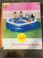 Sun squad inflatable family pool with bench