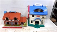Box of Fisher-Price Doll Houses