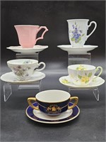 5- China Tea Cups w Saucers.