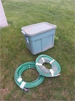 Garden hoses with tote
