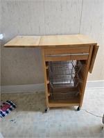 Rolling kitchen island with drop leaves