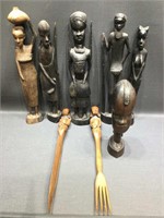 Hand Carved African Wooden Statues.