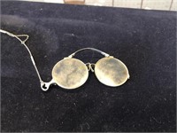 Vintage 12K 1/10 GF Pince-Nel Glasses with Chain