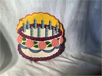 Vintage Tin Handpainted Birthday Cake