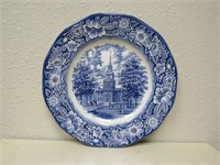 STAFFORDSHIRE LIBERTY BLUE INDEPENDENCE HALL PLATE