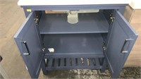 30” NAVY CABINET WITH WHITE VANITY TOP******CRACK