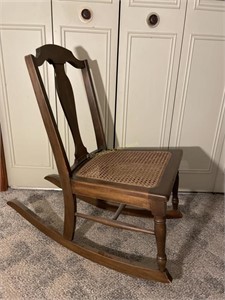 Cane seat rocking chair