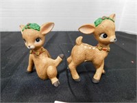 2 Lefton reindeer figurines