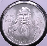 1978 MEXICO 100 PESOS  CH BU