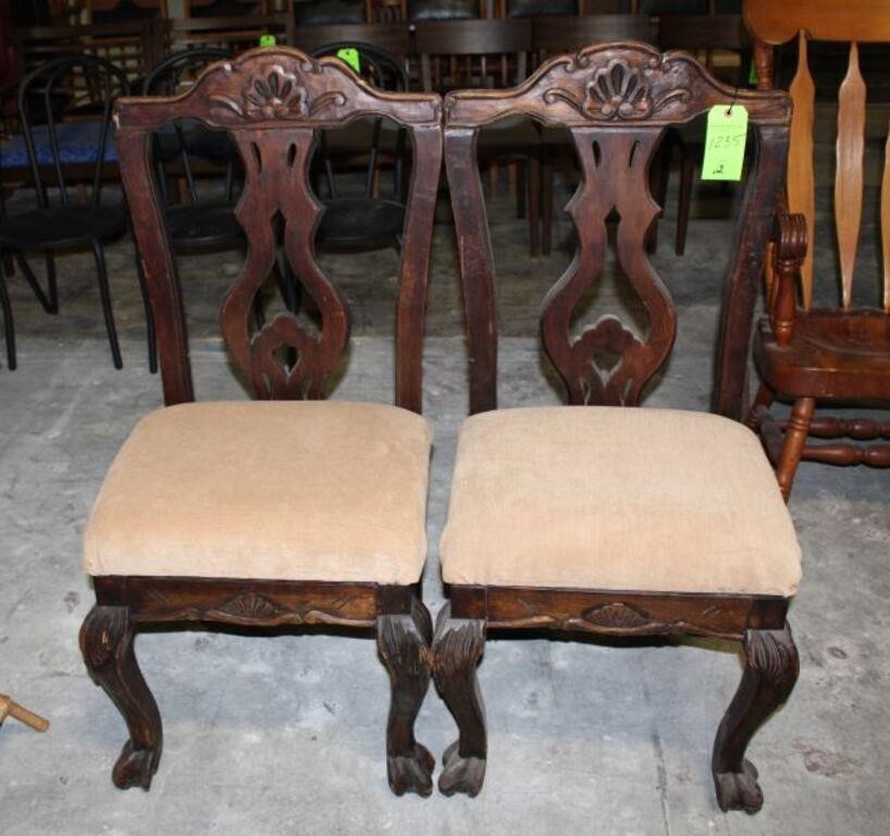 (2) Carved Wood Side Chairs