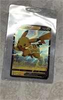 Pokémon holo card w/ case Pikachu