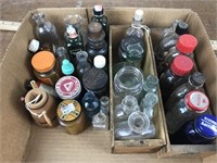 Vintage Medicine Bottles, Cheese Boxes, etc