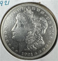 1921 Silver Morgan Dollar AU