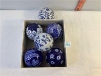 Blue & White Glass Balls
