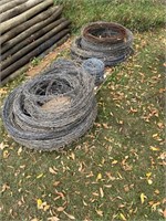 stack of barb wire rolls