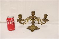 Vintage Brass Triple Candle Holder