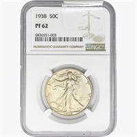 1938 Walking Liberty Half Dollar NGC PF62