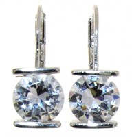 Brilliant 4.00 ct White Sapphire Hoop Earrings