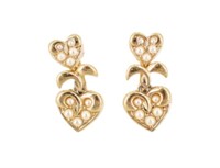 Nina Ricci Heart Clip On Earrings