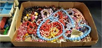 Beaded necklaces and jewelry box