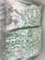 Two bags of packing peanuts.