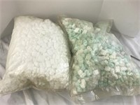 Two bags of packing peanuts.