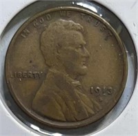 1913S  Lincoln Cent  VF