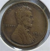 1912S  Lincoln Cent  F