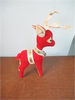 Vintage Flocked Red Reindeer