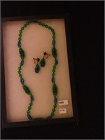 Miriam Haskell blue and green necklace