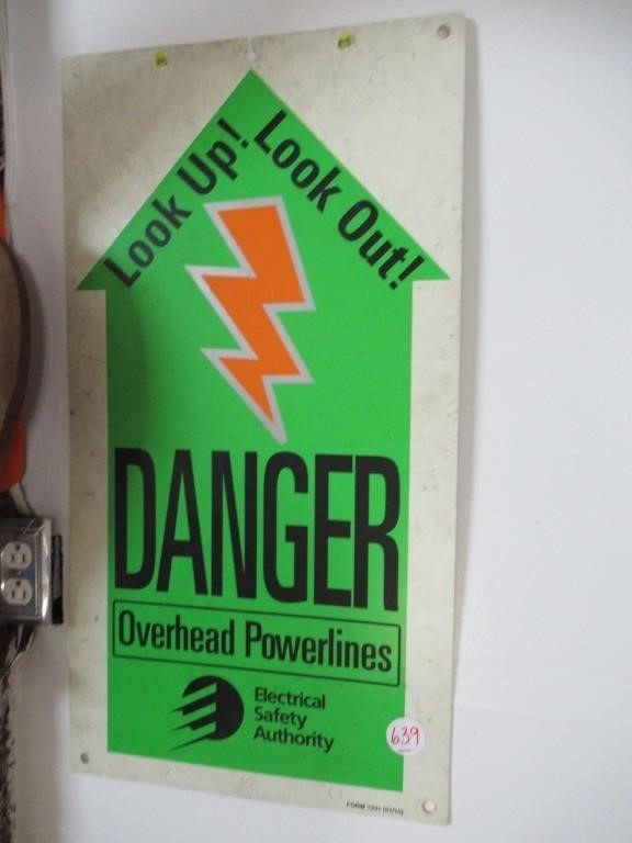 PLASTIC OVERHEAD ELECTRICAL SIGN