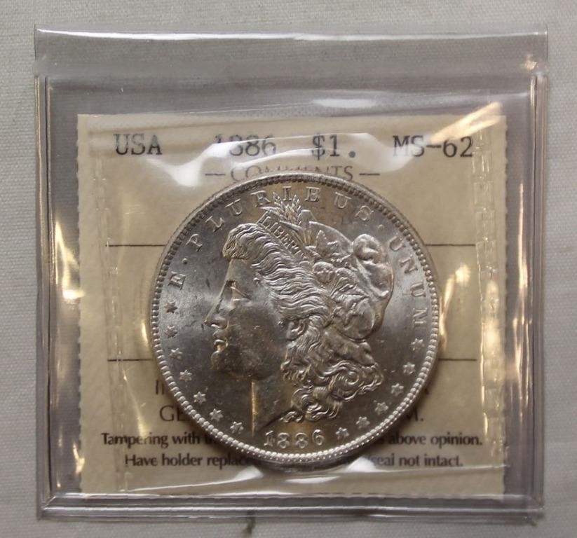 ICCS_USA 1886 Morgan Dollar MS-62