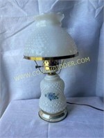 Vintage Small White Hobnail Hurricane Lamp