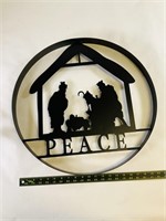 Round Metal Peace Wall Sign