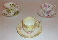 3 Royal Albert bone china cups & saucers.