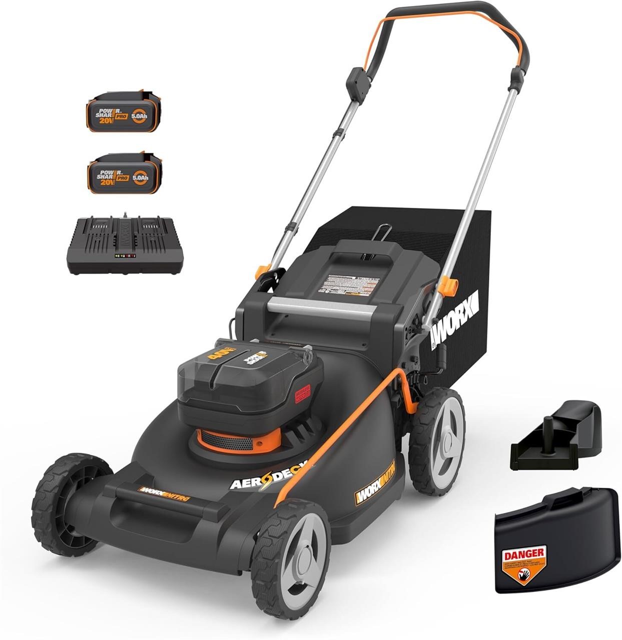 Worx Nitro 40V 21 Push Lawn Mower  Brushless.