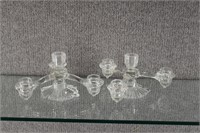 2 Cambridge Crystal Three Arm Candle Holders