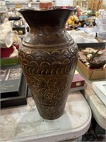 Embossed cinnabar vase