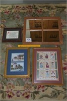 4 pc. Wall Hanging Lot Wood Frame Deco Mirror,