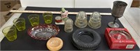 Assorted Lot Ashtrays, Insulators,Planter